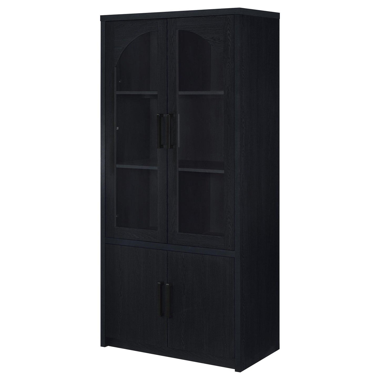  Coaster Furniture Riva 950432 4-door Tall Accent Display Cabinet LED Lighting - Black IMAGE 5