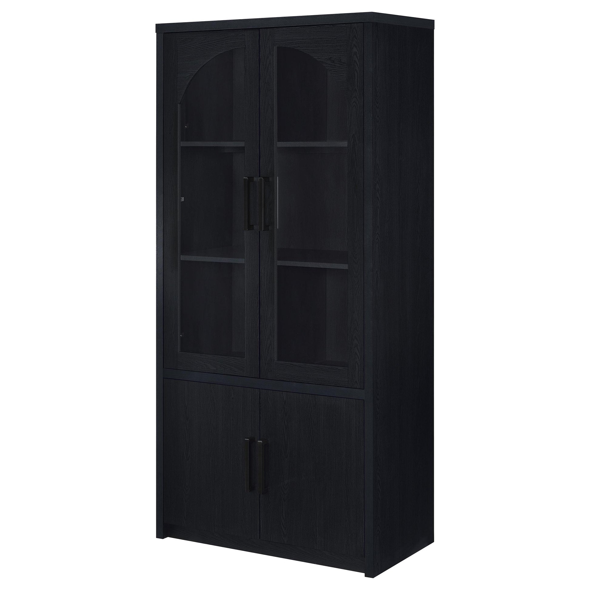  Coaster Furniture Riva 950432 4-door Tall Accent Display Cabinet LED Lighting - Black IMAGE 5