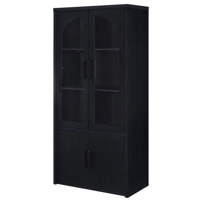  Coaster Furniture Riva 950432 4-door Tall Accent Display Cabinet LED Lighting - Black IMAGE 5