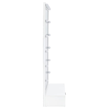 Coaster Furniture Spector 960954 1-drawer Lighted Full-Length Floor Mirror - White High Gloss IMAGE 5