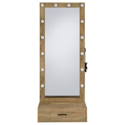  Coaster Furniture Spector 960965 1-drawer Lighted Full-Length Floor Mirror - Mango IMAGE 5