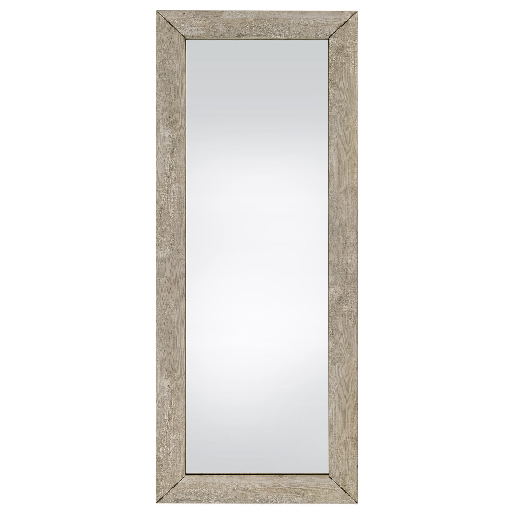  Coaster Furniture Cadence 961655 Tempered Glass Full Length Mirror - Grey Washed Oak IMAGE 2