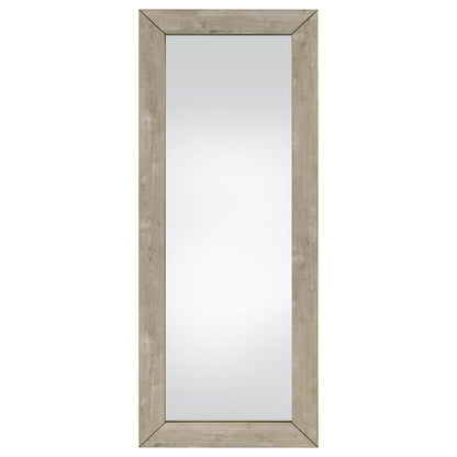  Coaster Furniture Cadence 961655 Tempered Glass Full Length Mirror - Grey Washed Oak IMAGE 2