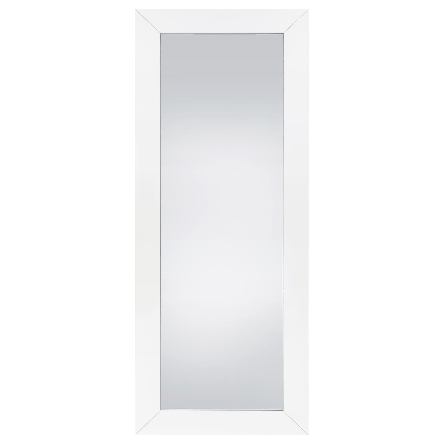  Coaster Furniture Cadence 961656 Tempered Glass Full Length Mirror - White High Gloss IMAGE 2