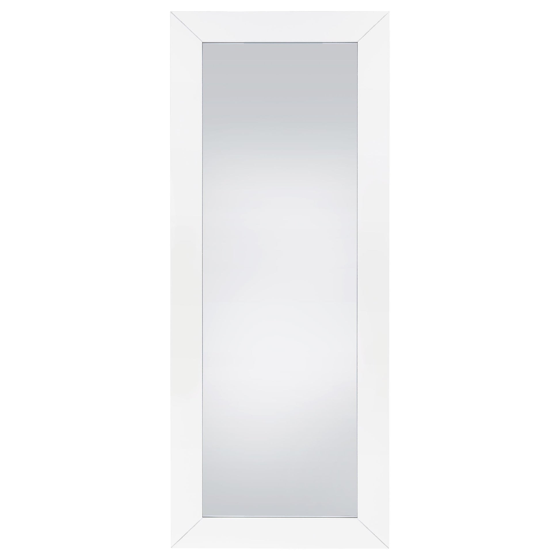  Coaster Furniture Cadence 961656 Tempered Glass Full Length Mirror - White High Gloss IMAGE 2