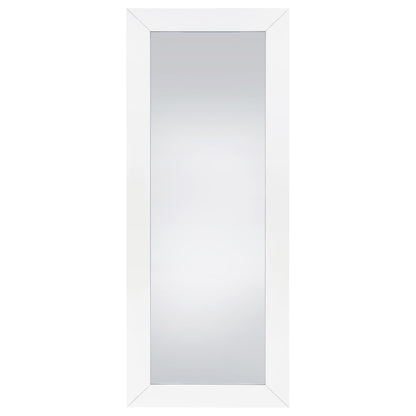  Coaster Furniture Cadence 961656 Tempered Glass Full Length Mirror - White High Gloss IMAGE 2