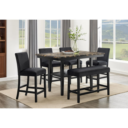 Crown Mark Marbel 1718-BENCH-BK Counter Height Bench - Black IMAGE 3
