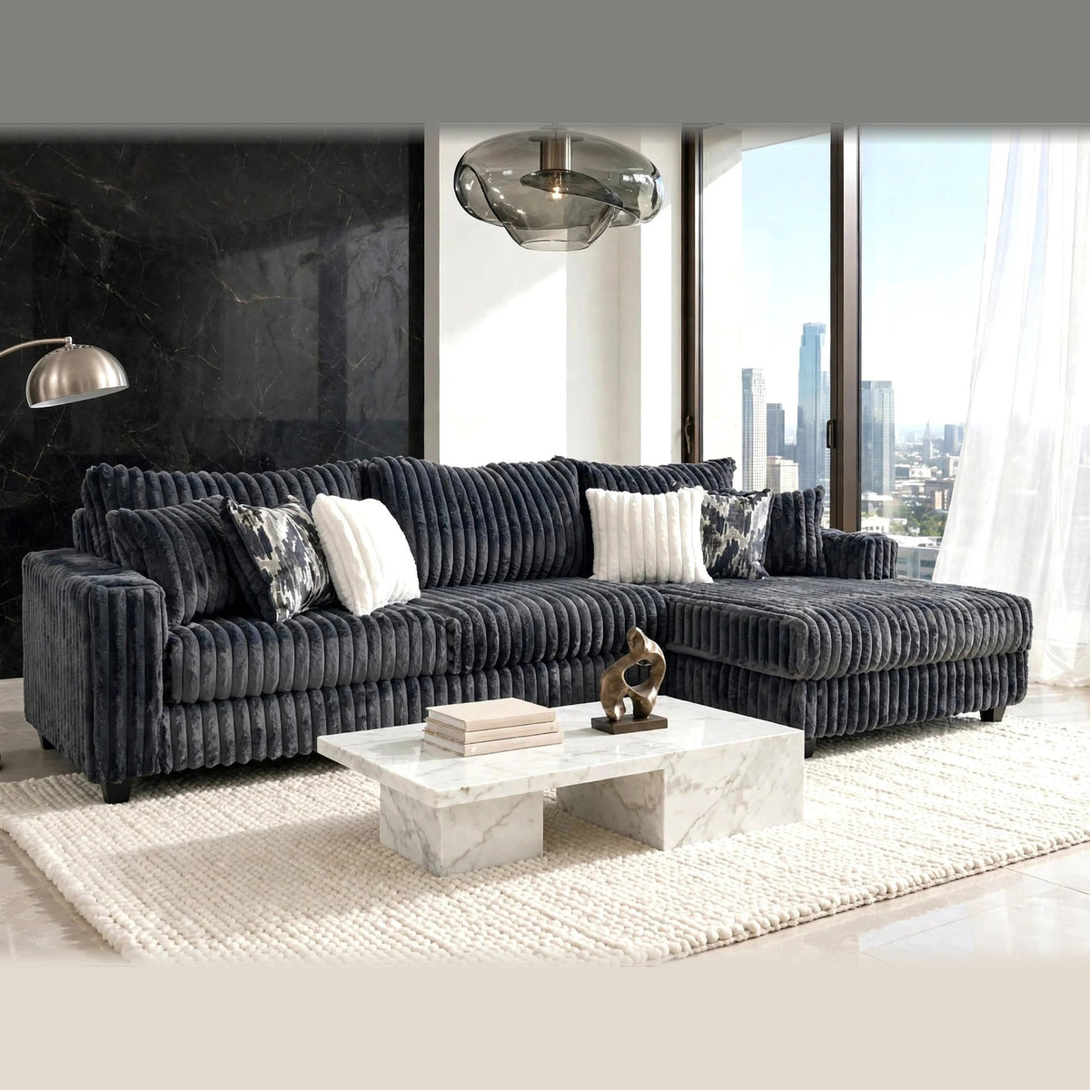 9500 Sectional – Charcoal