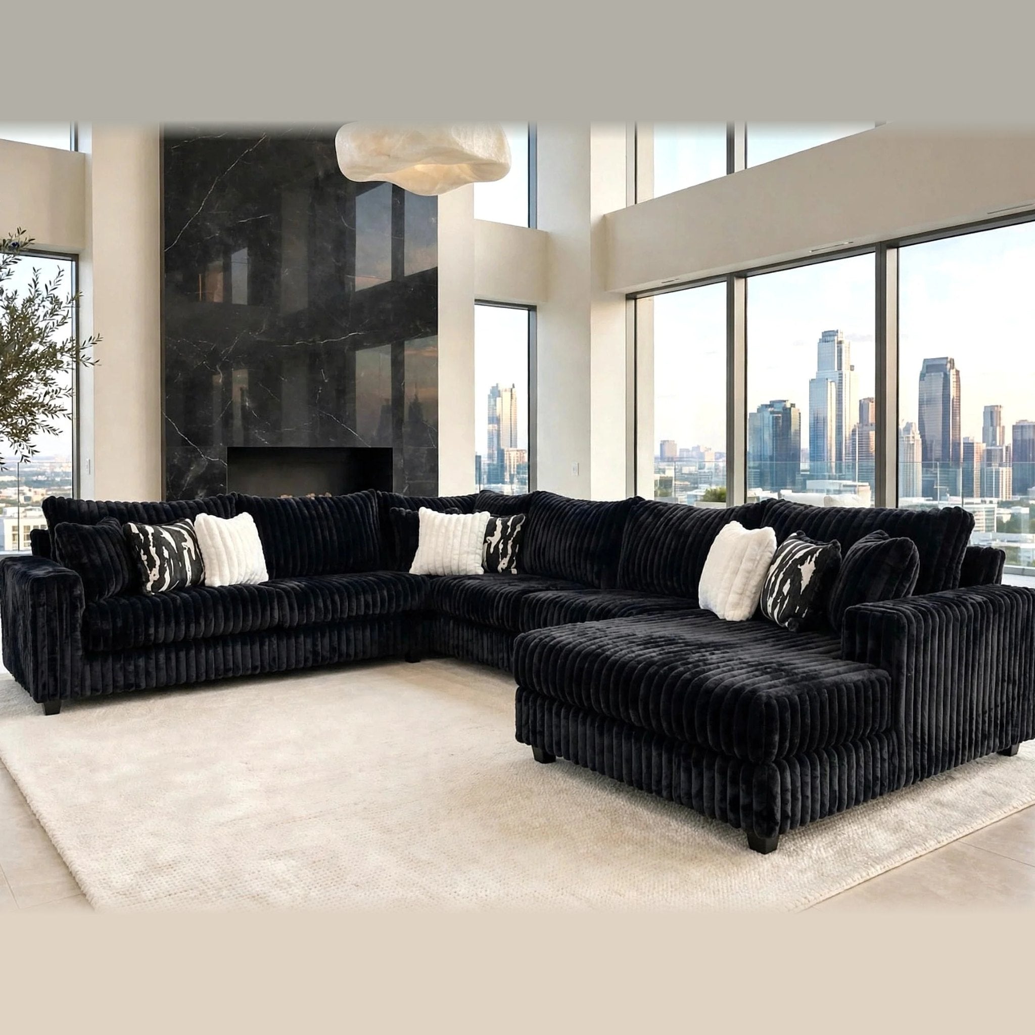 9900 XL Sectional – Black
