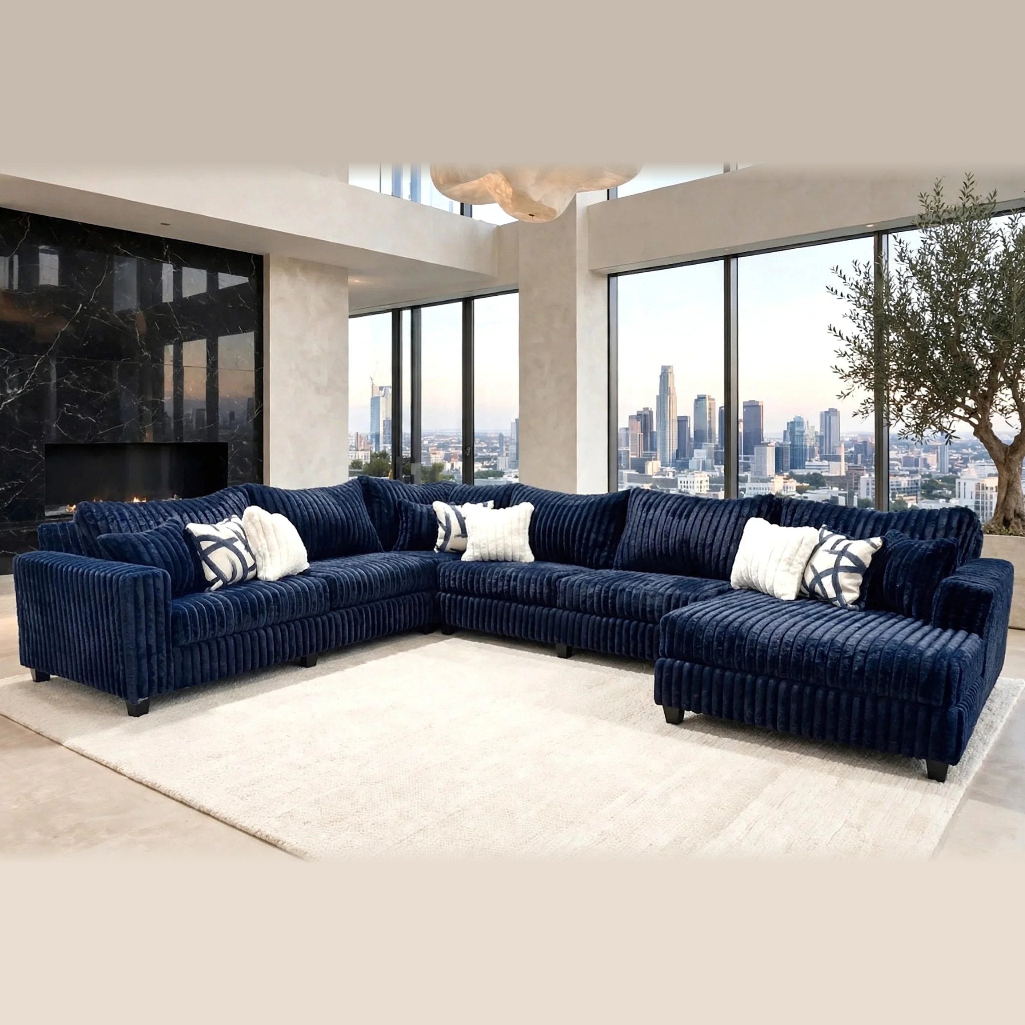 9900 XL Sectional – Blue