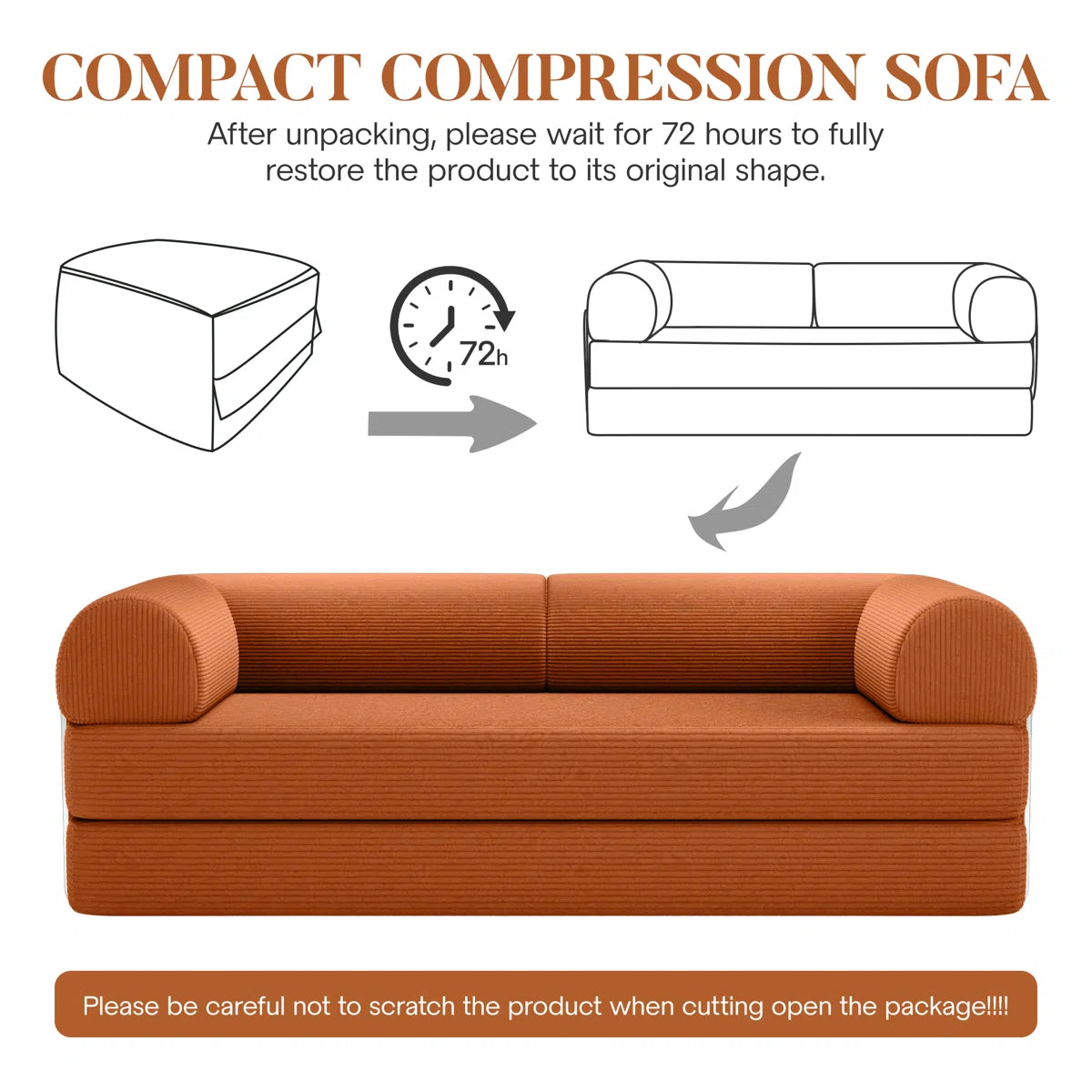 Furniture Of America Perri SL6907 79" Compressed Sofa