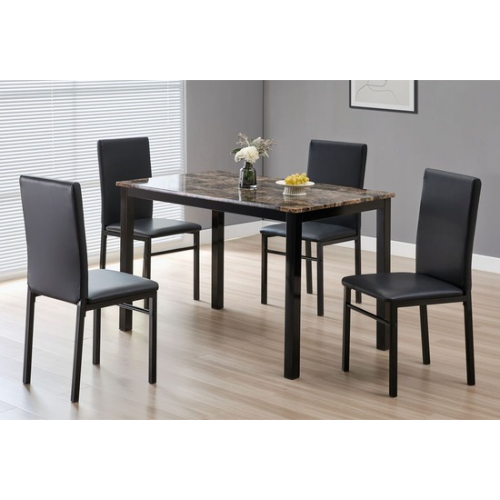 Carrara 5 pc Dining Set Black