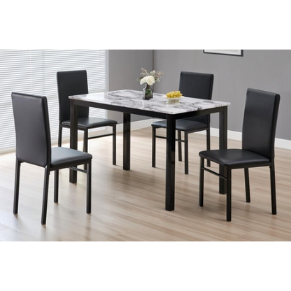 Carrara 5 pc Dining Set White