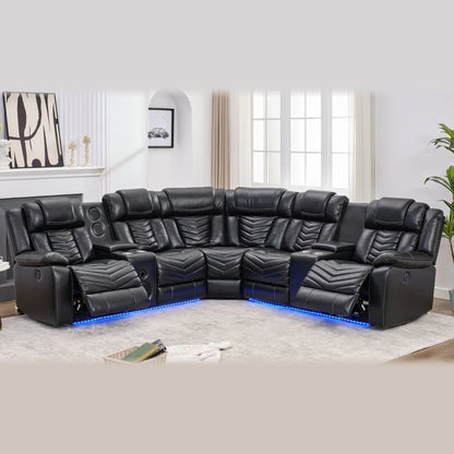 Ace reclining sectional - black