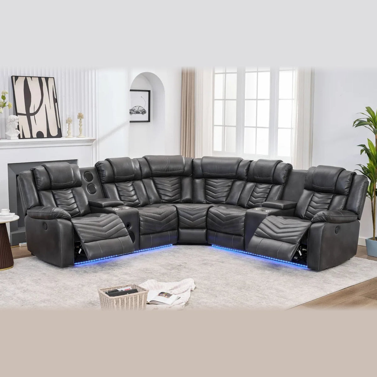Ace reclining sectional - gray