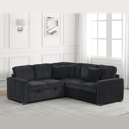 Ariel sleeper sectional – Black