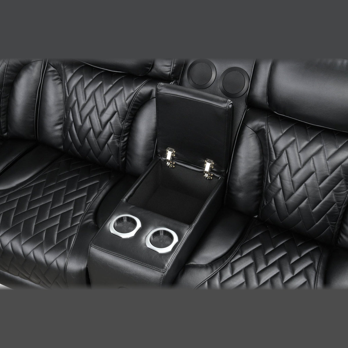 Barcelona power reclining sectional - black