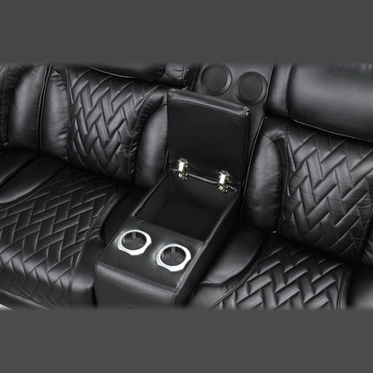 Barcelona power reclining sectional - black