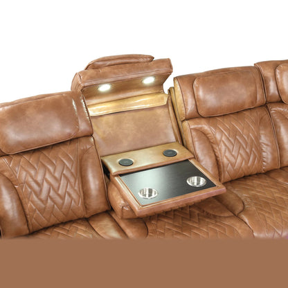 Barcelona power reclining sectional - brown