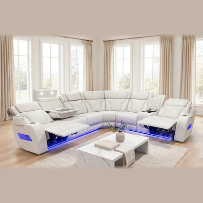 Barcelona power reclining sectional - sand