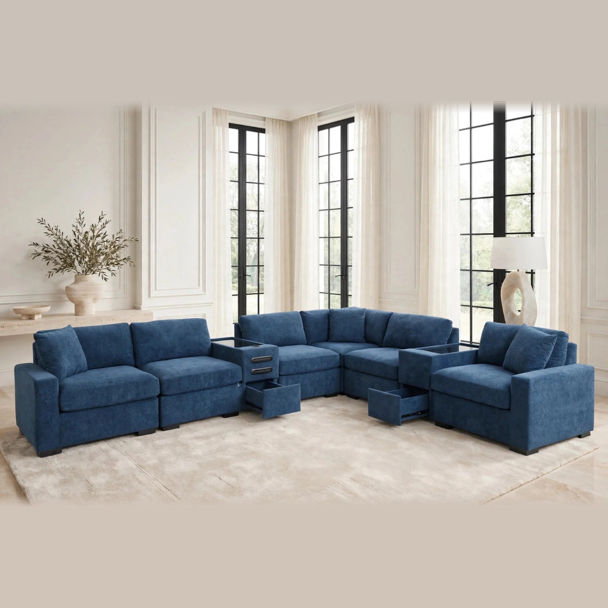 Barista sectional - blue