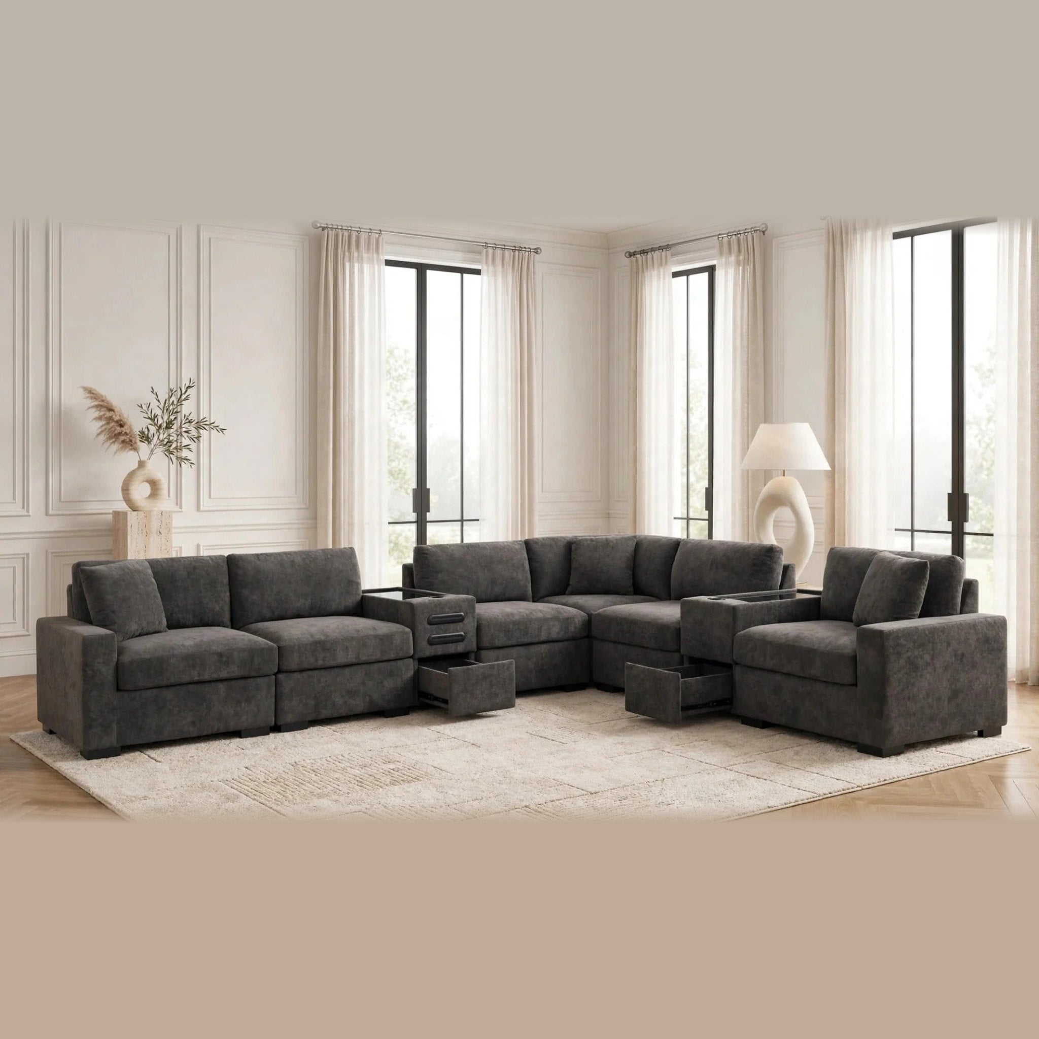 Barista sectional - chocolate