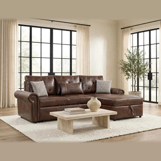 Bellina sectional - brown