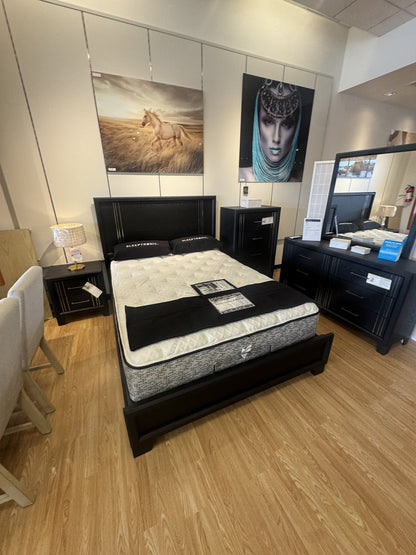Charlie black bedroom set front view