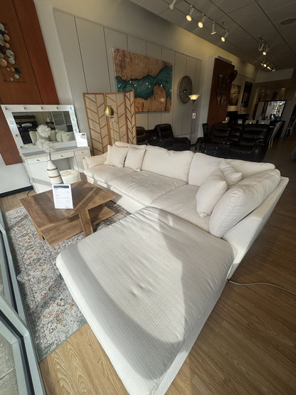 Hobson ivory cloud sectional with chaise