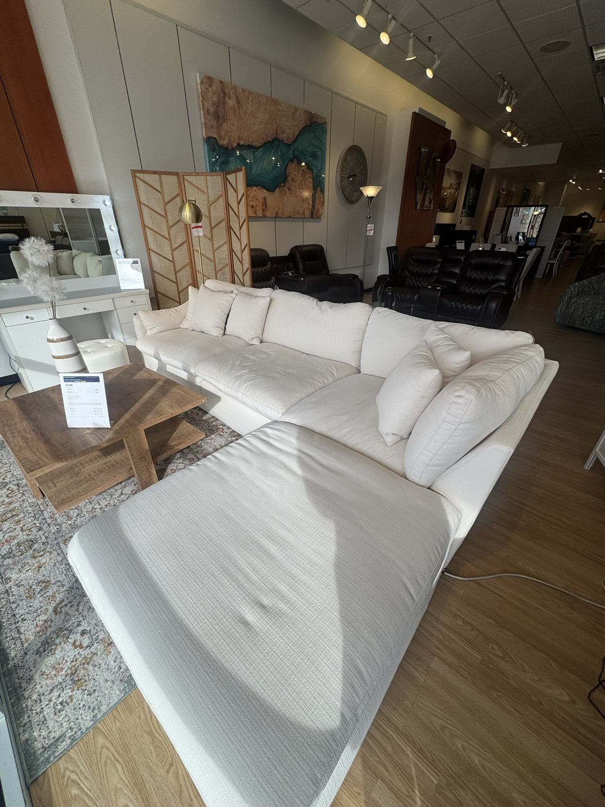 Hobson ivory performance fabric sectional