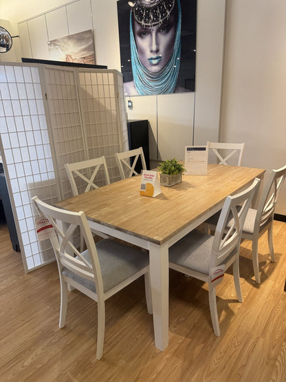 Rustic farmhouse 7-piece dining set closeout at Palacio Furniture Arlington