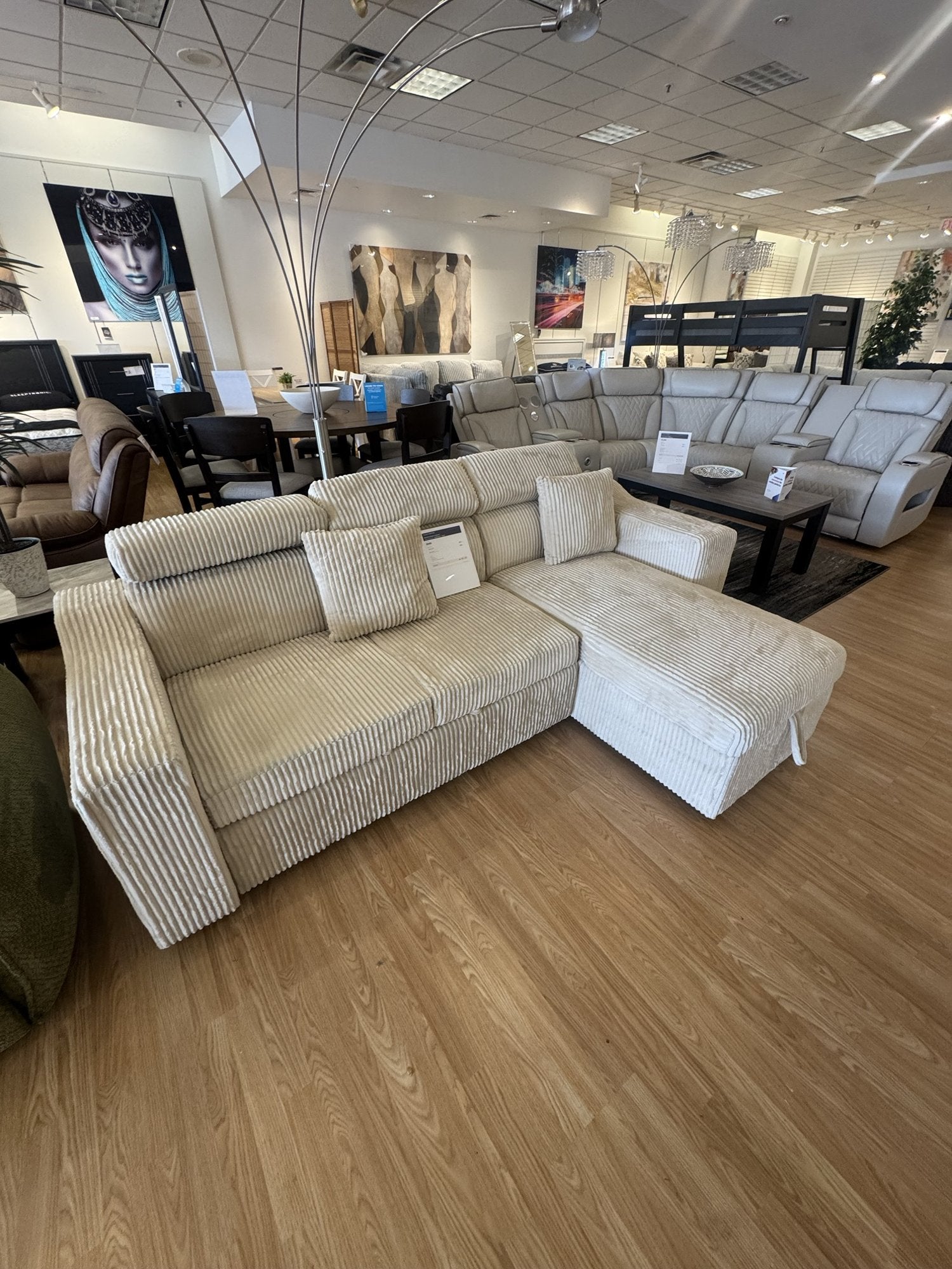 S8978 beige sleeper sectional closeout at Palacio Furniture Arlington