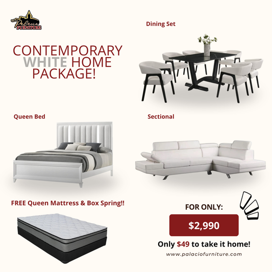 Contemporary White Home Package furniture set