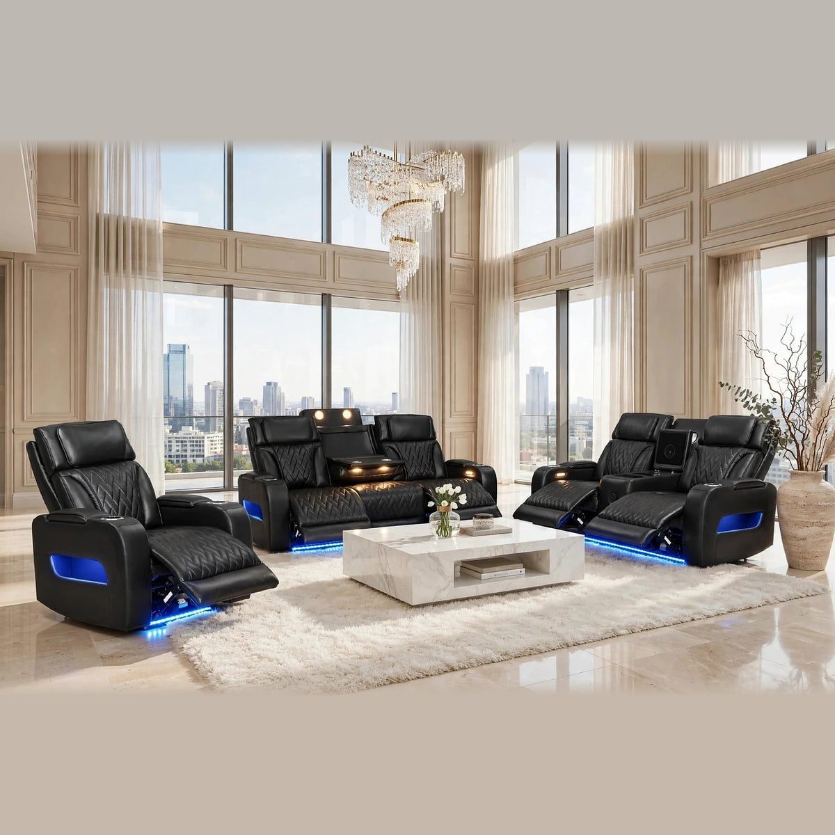 Dubai power reclining set