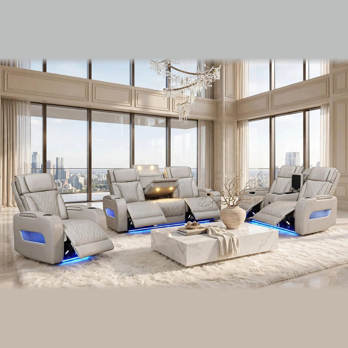Dubai power reclining set