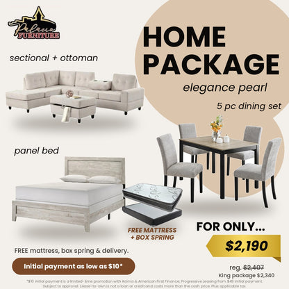 Elegance Home Package Pearl + FREE Mattress, Box Spring & Delivery