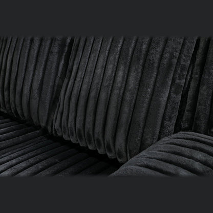 Flash power reclining sectional - black