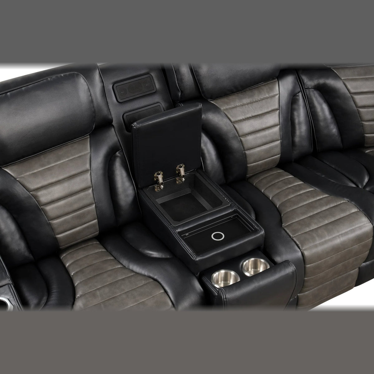 Ibiza power reclining sectional - black