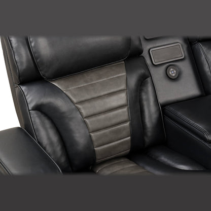 Ibiza power reclining sectional - black