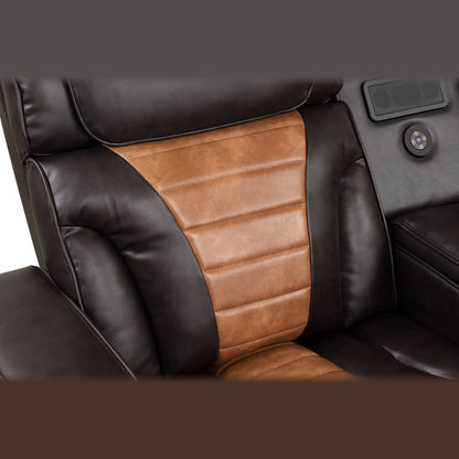 Ibiza power reclining sectional - brown