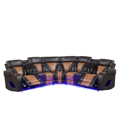 Ibiza power reclining sectional - brown