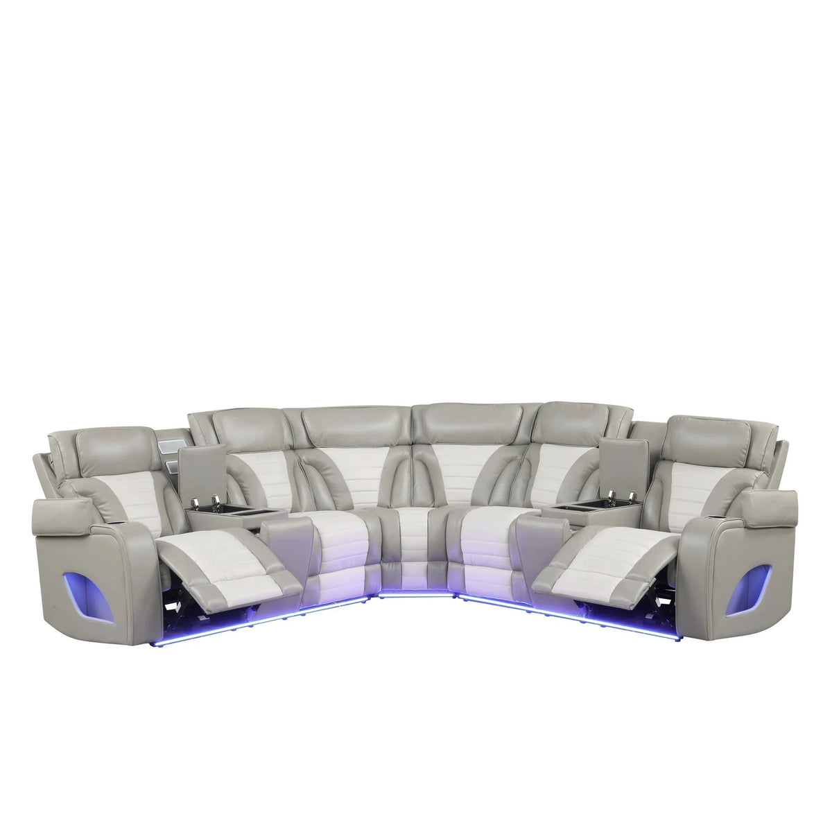 Ibiza power reclining sectional - gray