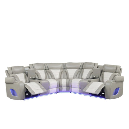 Ibiza power reclining sectional - gray