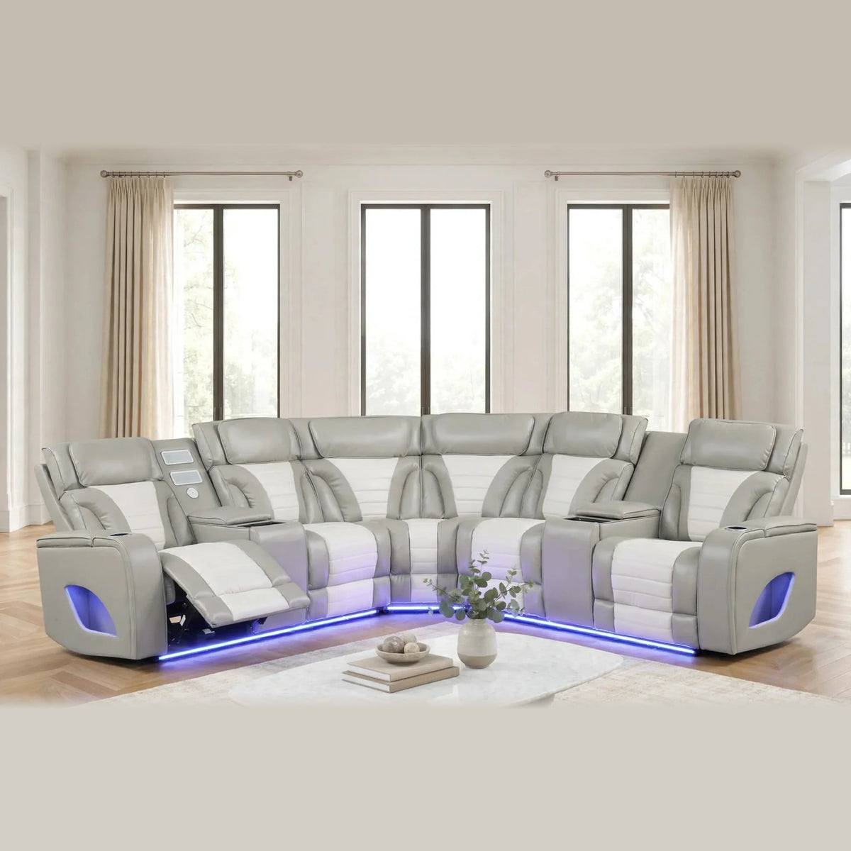 Ibiza power reclining sectional - gray