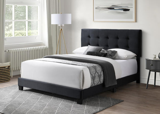 Isabella upholstered platform bed - Black