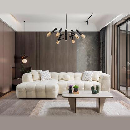 Ivy boucle sectional – Ivory – left facing