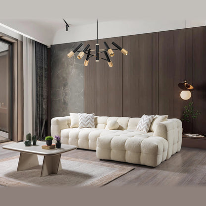 Ivy boucle sectional – Ivory – right facing