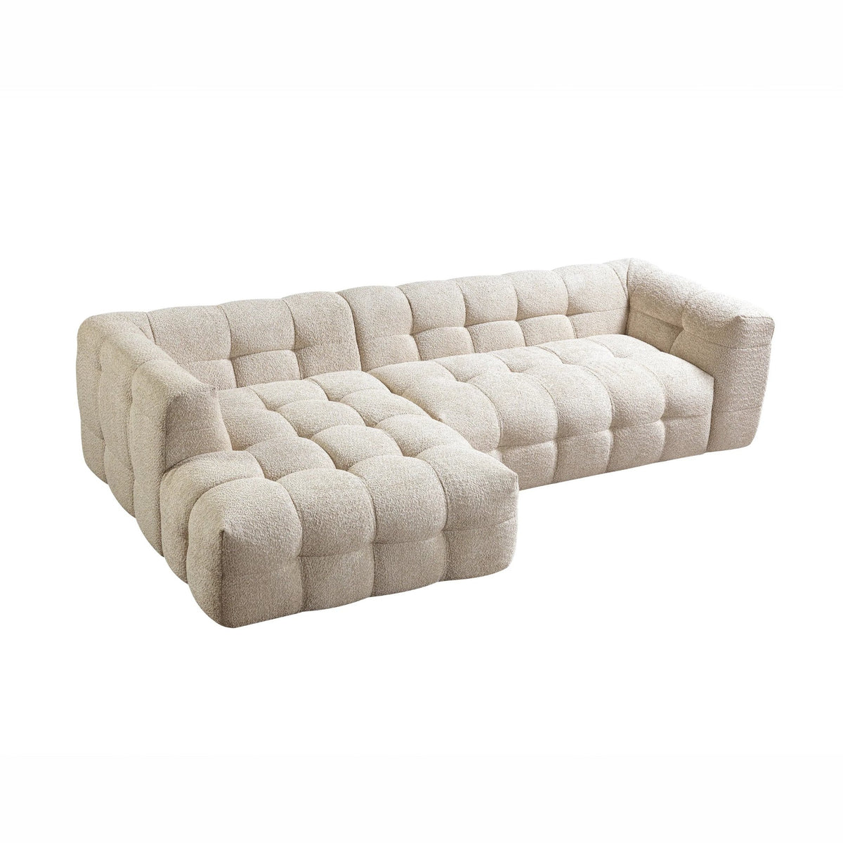 Ivy boucle sectional – Sand – left facing
