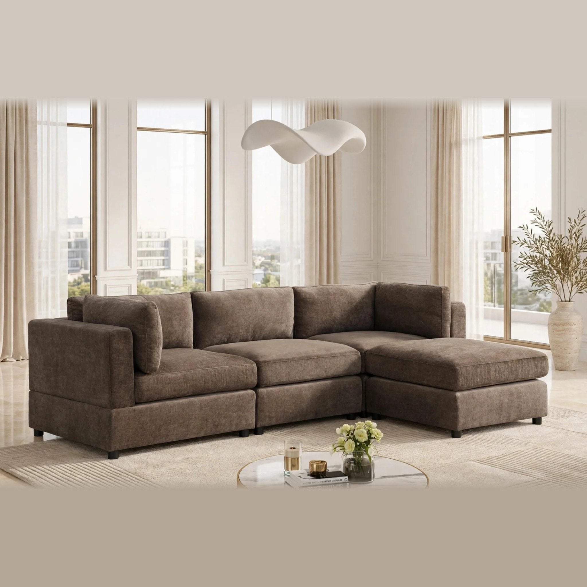 Milan sectional - chocolate