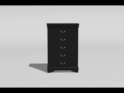  Furniture of America Louis Philippe III 5-Drawer Chest CM7866BK-C EXTERNAL_VIDEO 1